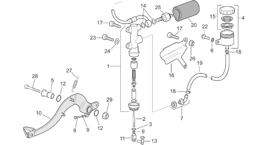 Rear master cylinder