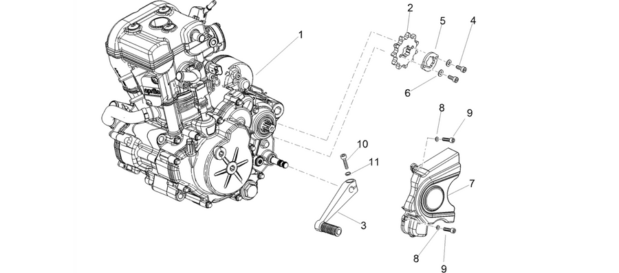 Engine-Completing part-Lever