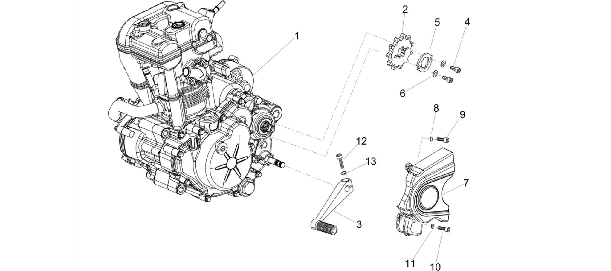 Engine-Completing part-Lever