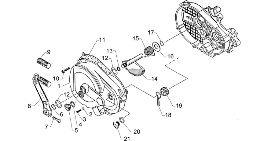 Kick-start lev.cpl-Clutch cov.