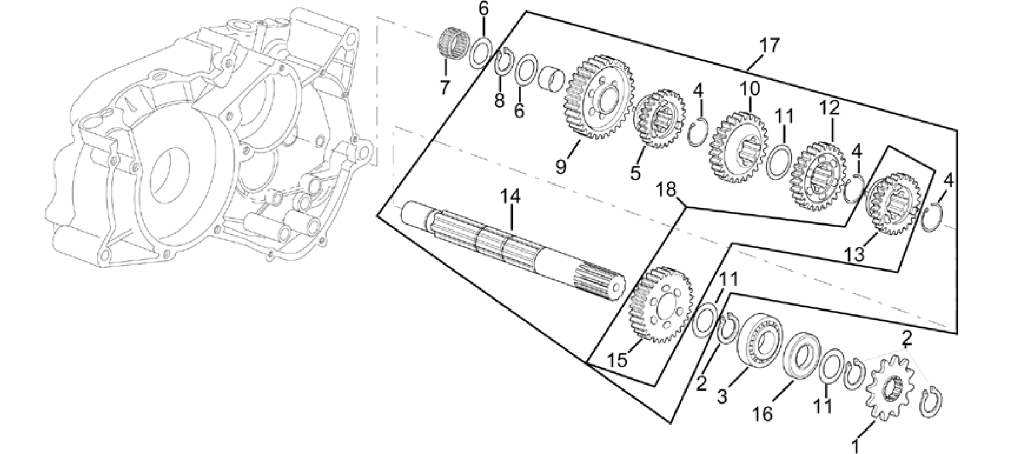 Gearbox driven shaft I