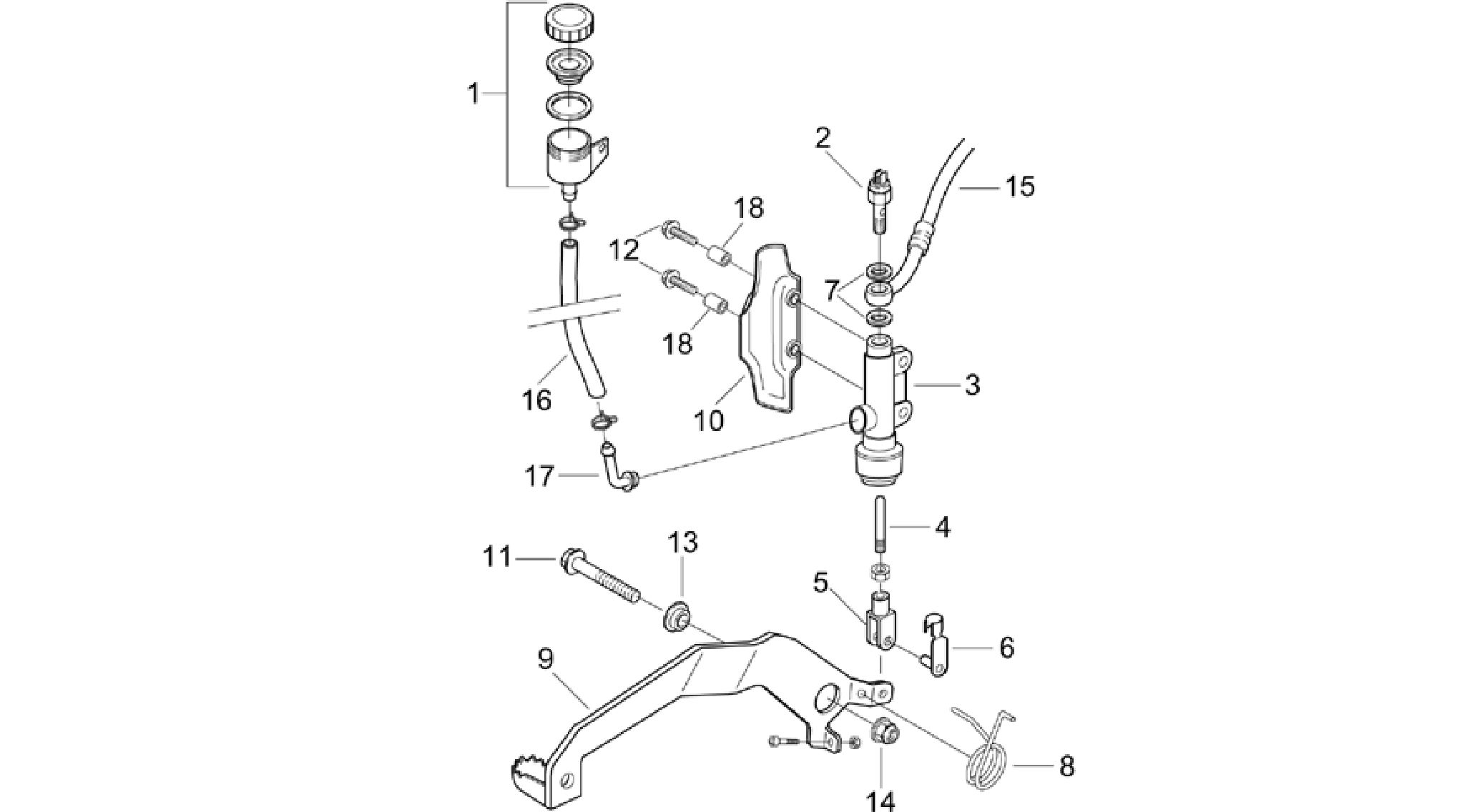 Rear master cylinder