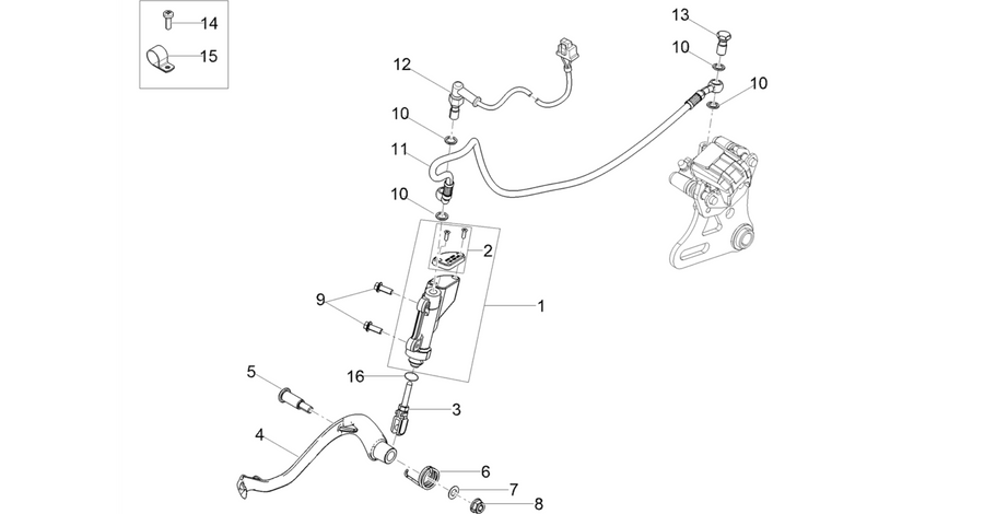Rear master cylinder