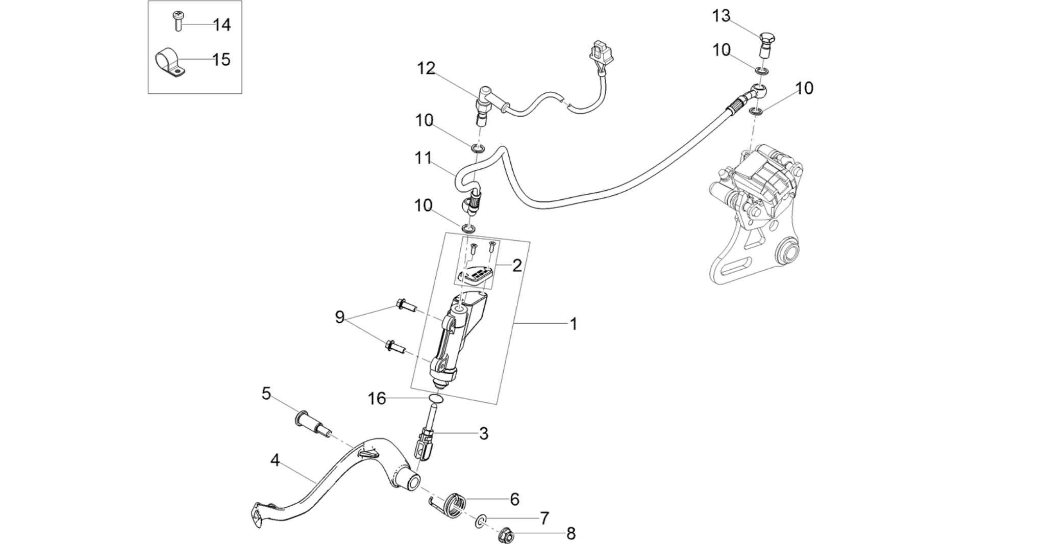 Rear master cylinder