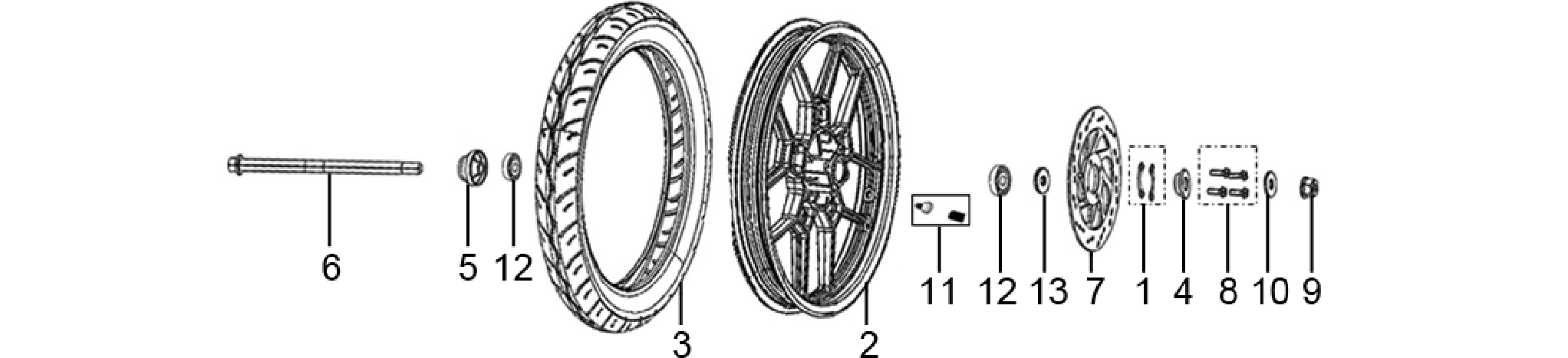 Front wheel made of alloy