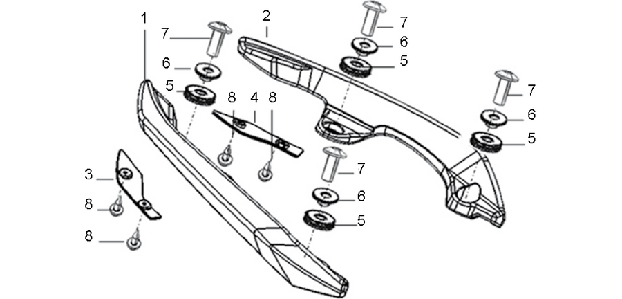 Rear handles assembly