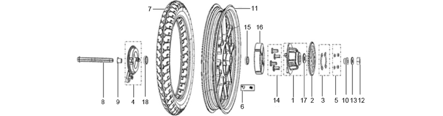 rear wheel made of alloy assembly