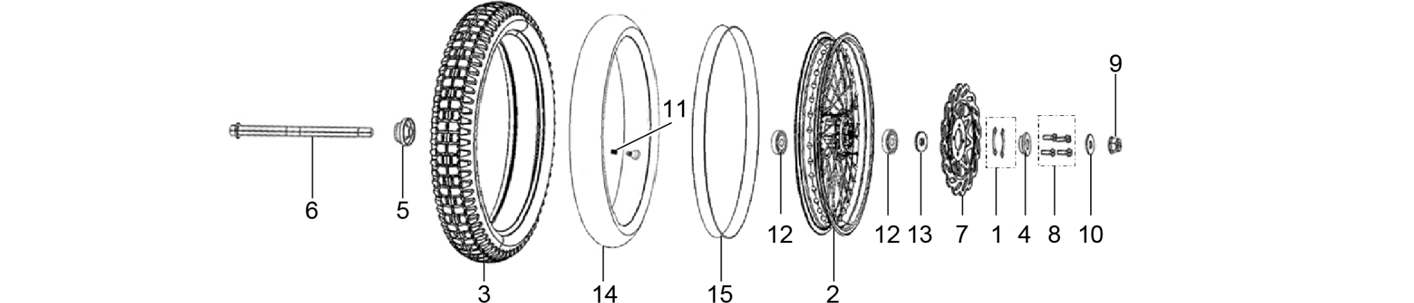 Front wheel with spokes