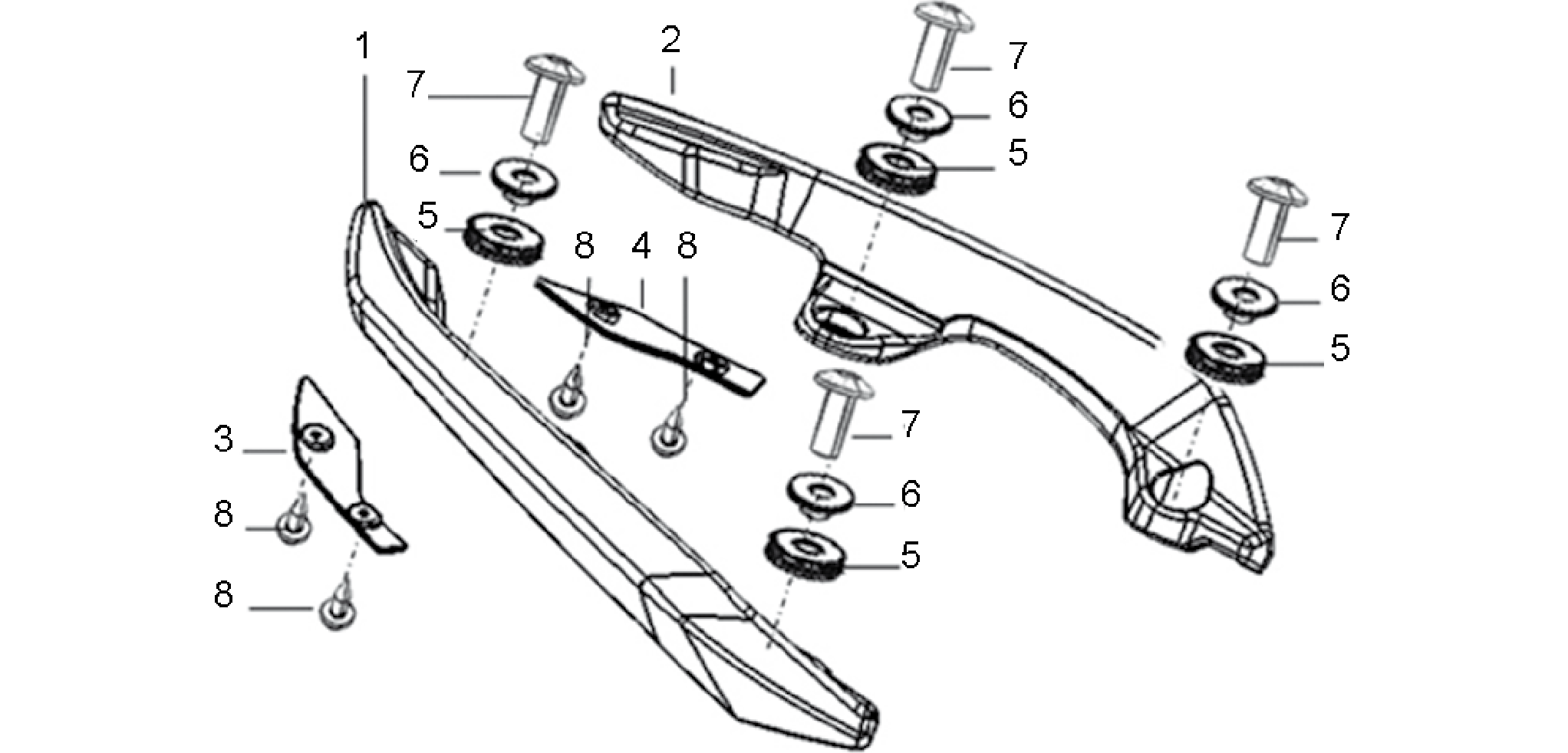 Rear handles assembly