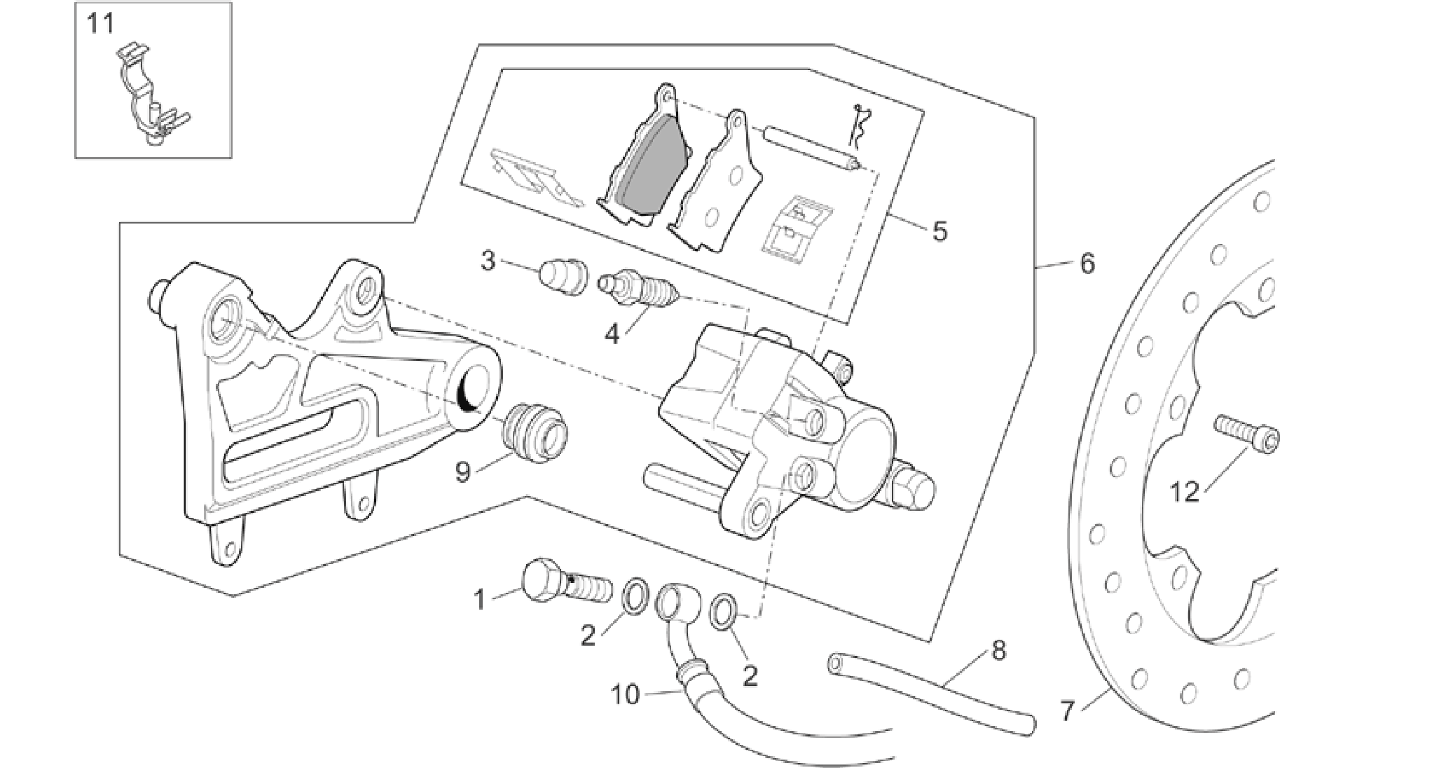 Rear brake caliper