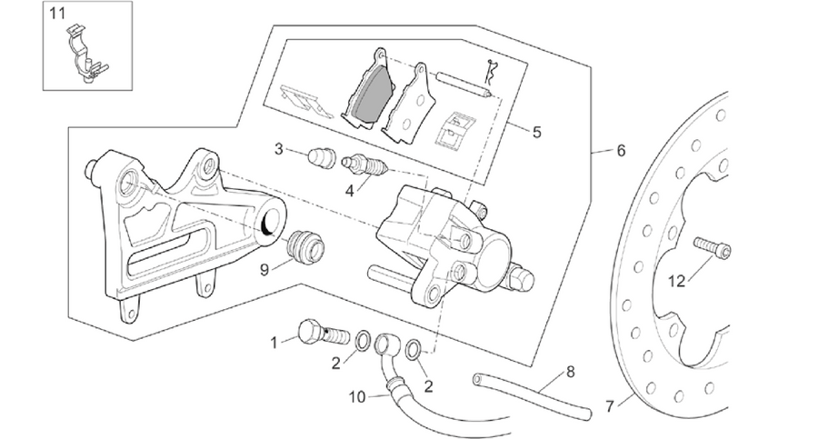 Rear brake caliper