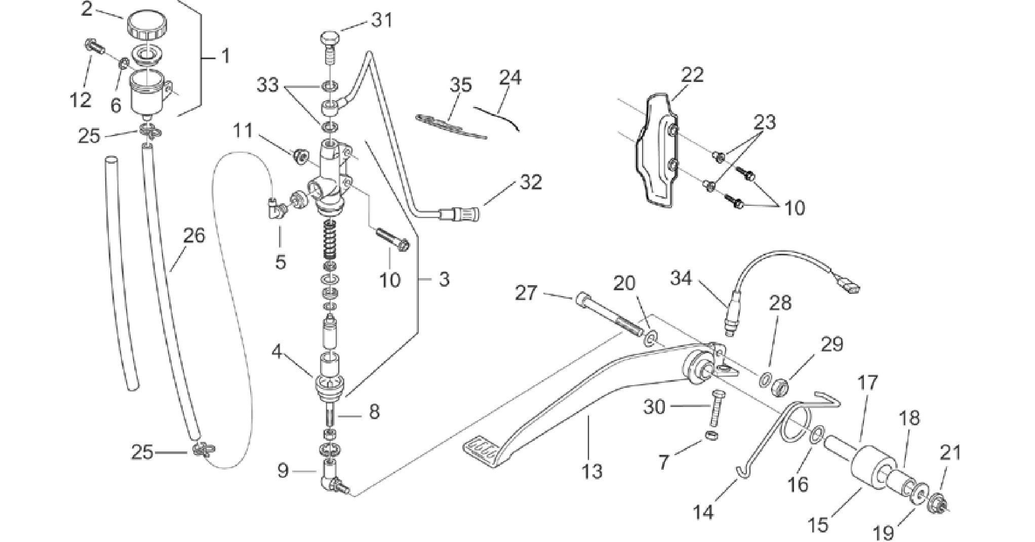 Rear master cylinder