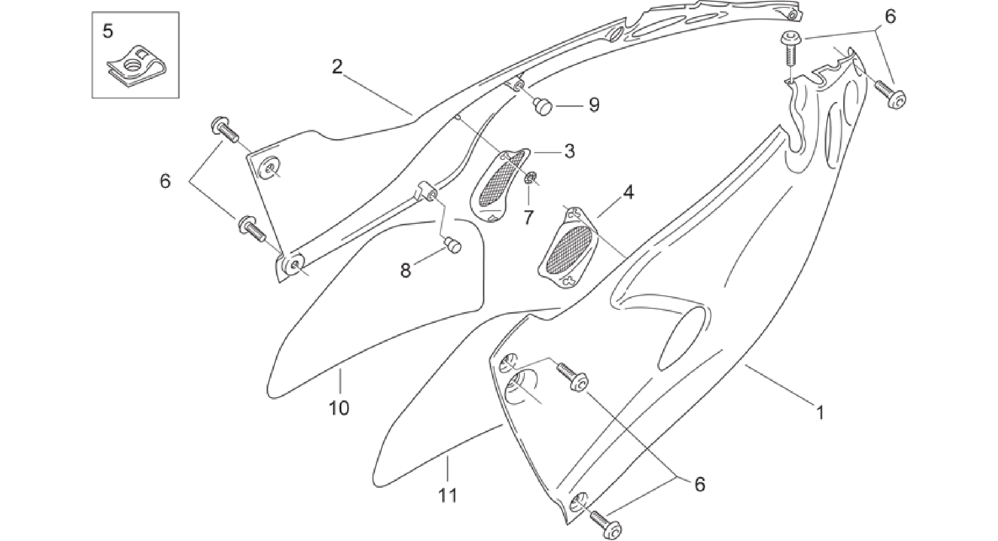 Central body - Side panels