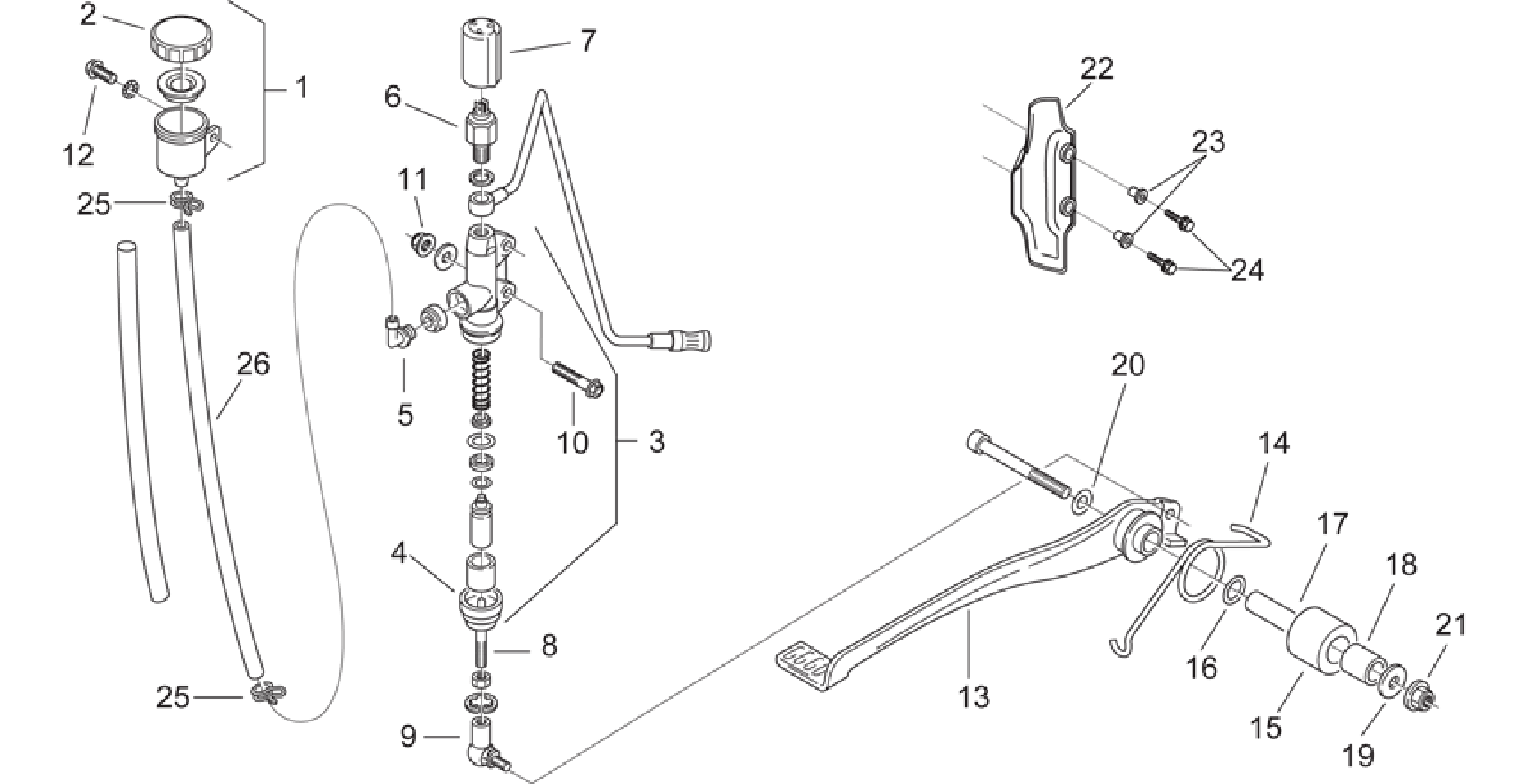 Rear master cylinder