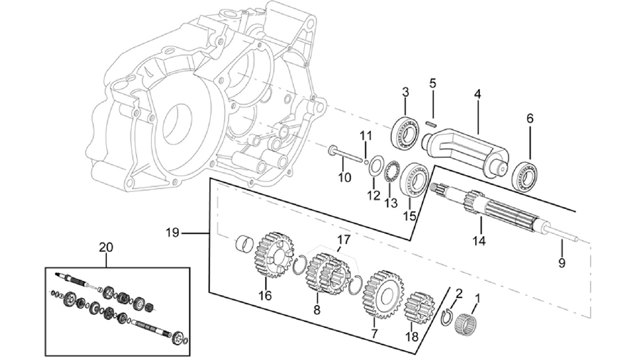 Primary gear shaft