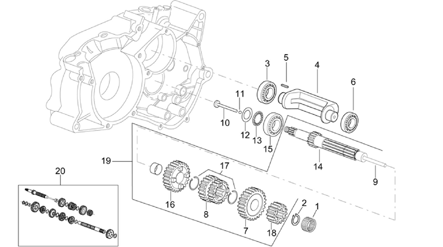 Primary gear shaft