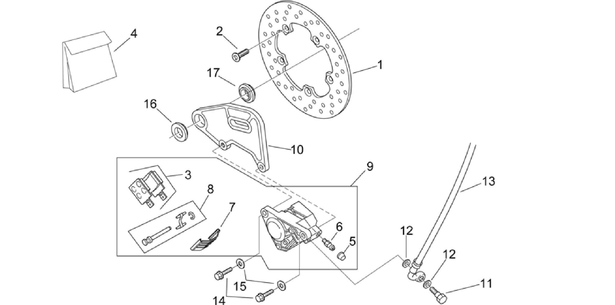 Rear brake caliper