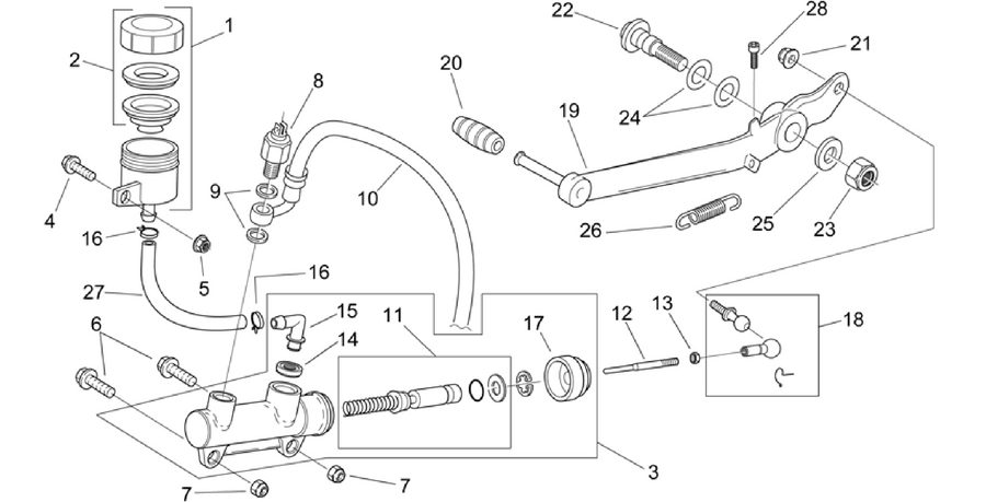 Rear master cylinder