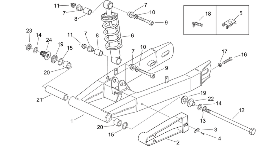 Swing arm - Shock absorber