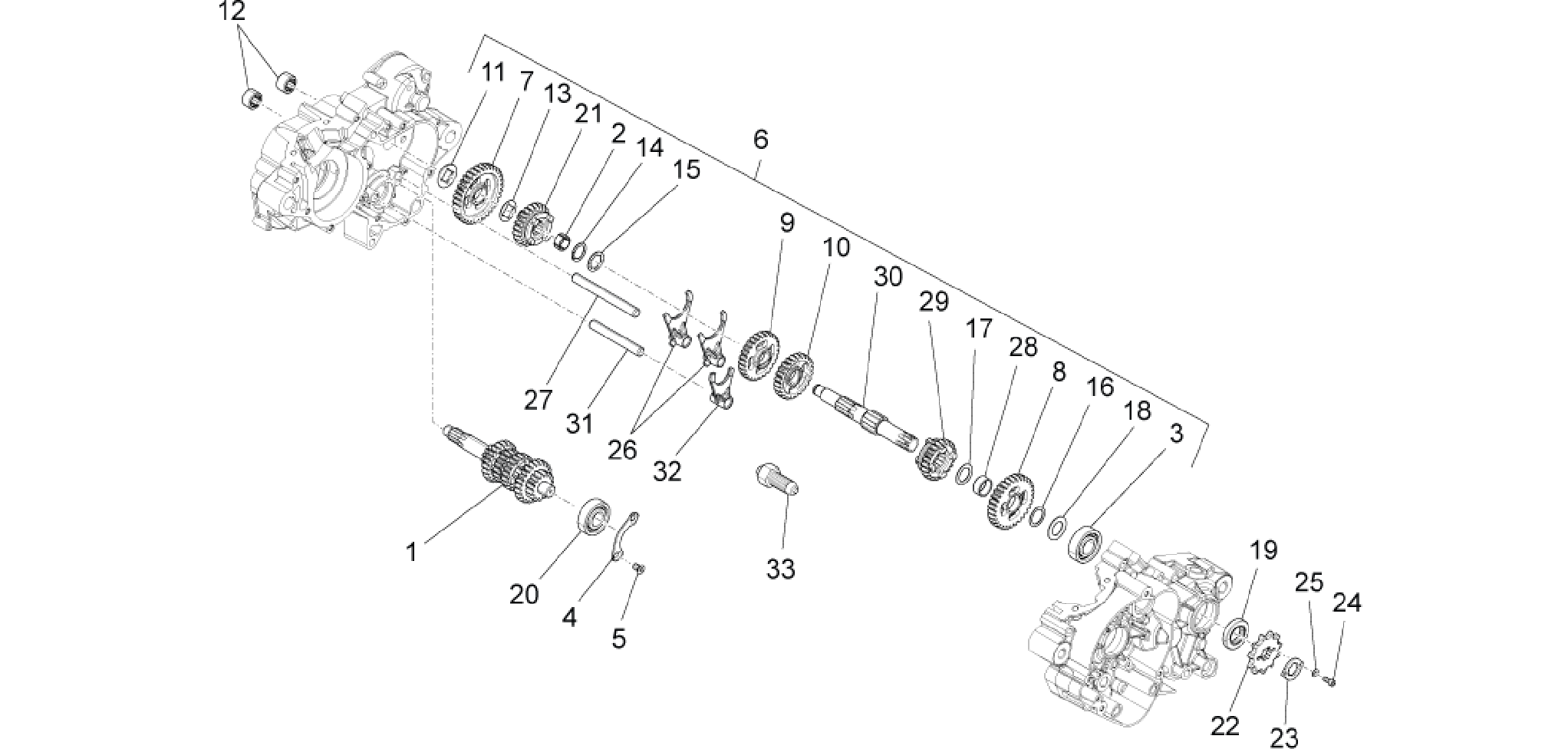 Gear box - Gear assembly