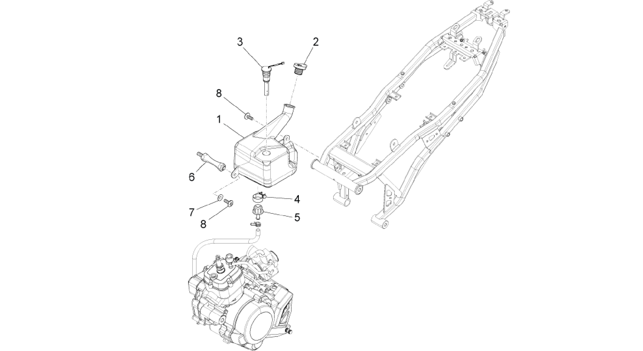 Mix oil tank