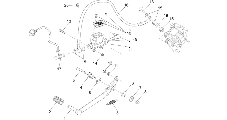Rear master cylinder