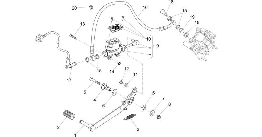 Rear master cylinder