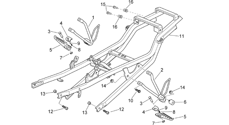 Rear footrests