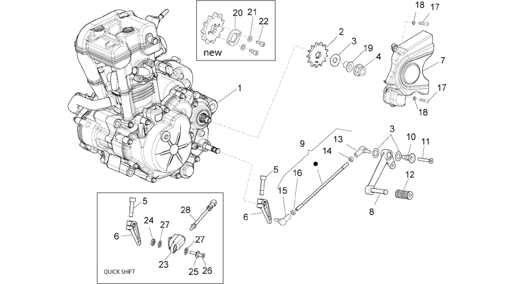 Engine-Completing part-Lever