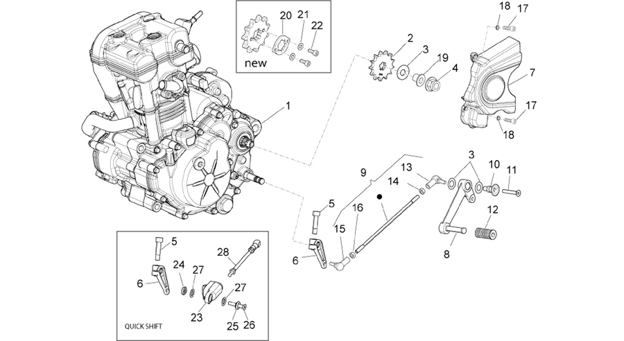 Engine-Completing part-Lever
