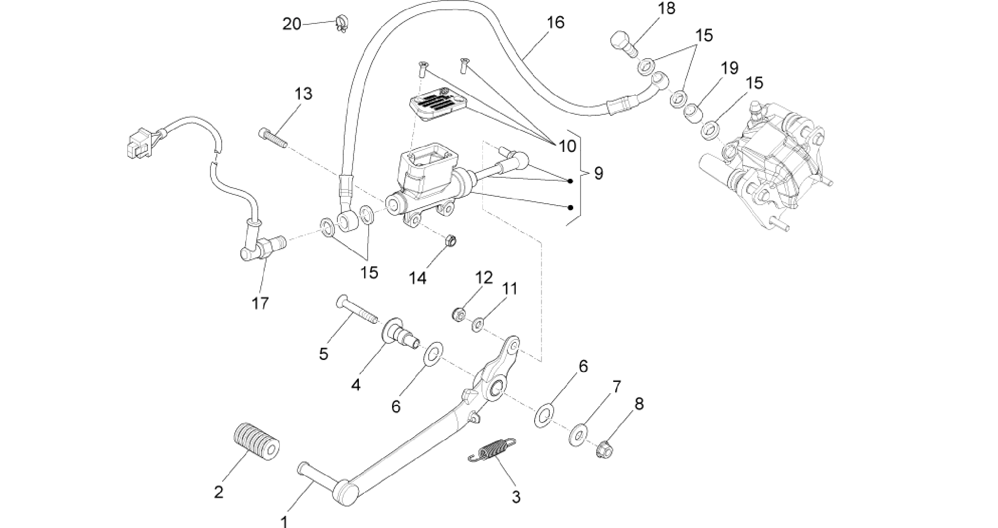 Rear master cylinder