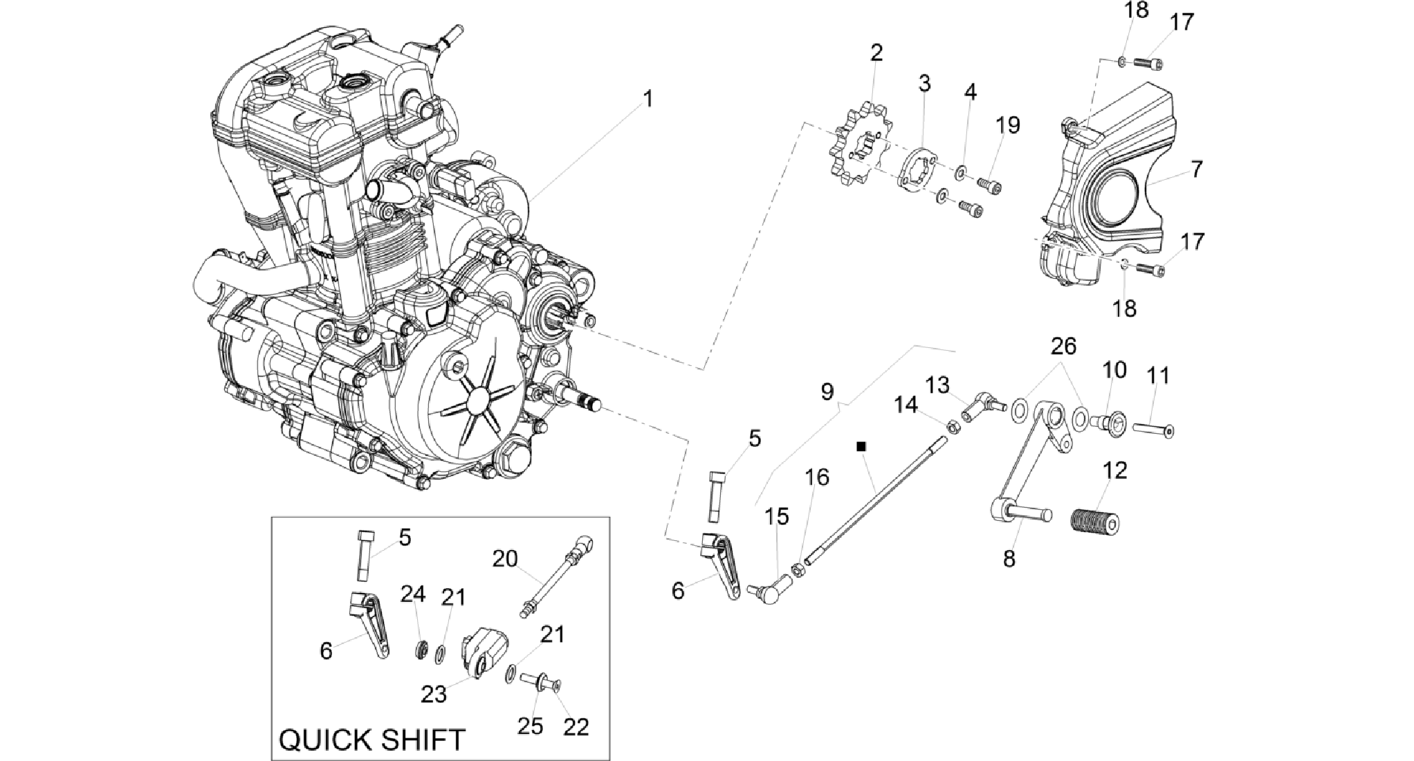 Engine-Completing part-Lever