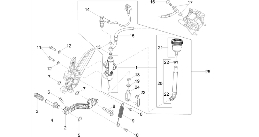 Rear master cylinder
