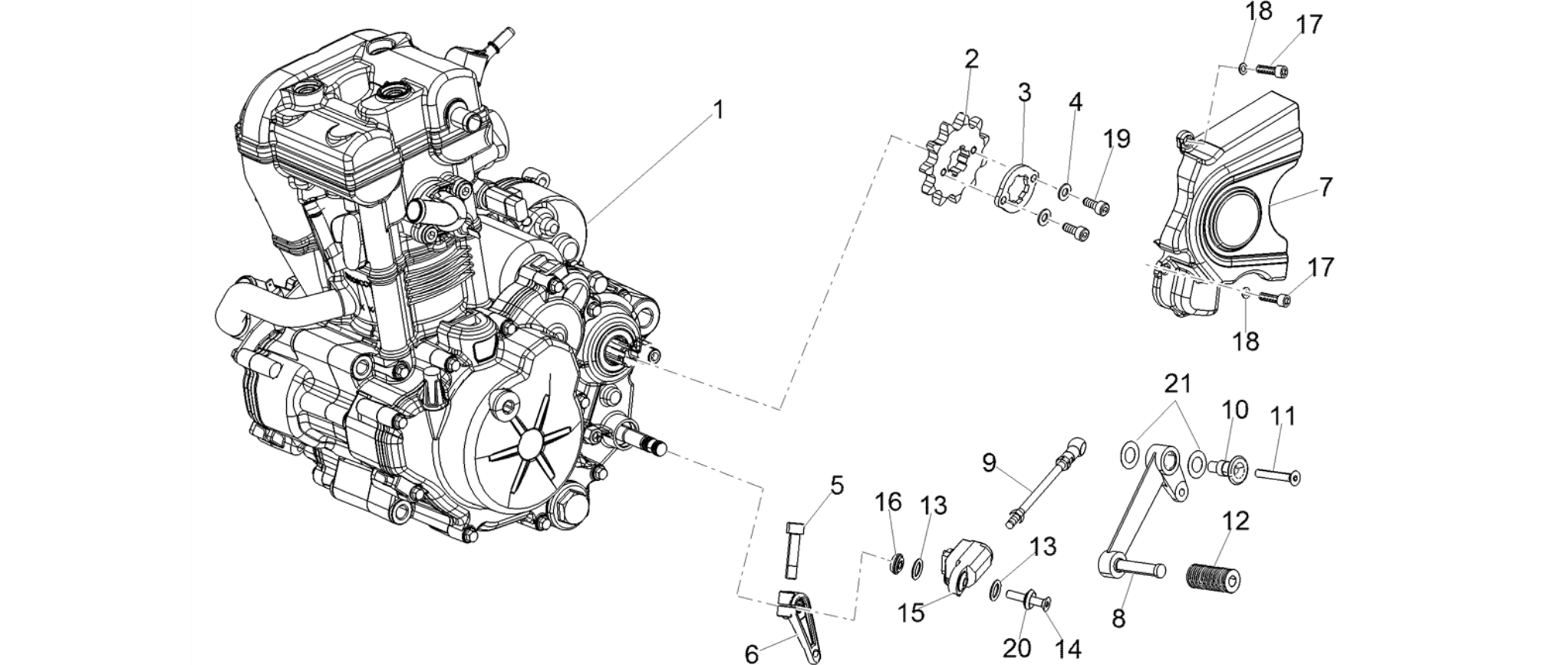 Engine-Completing part-Lever