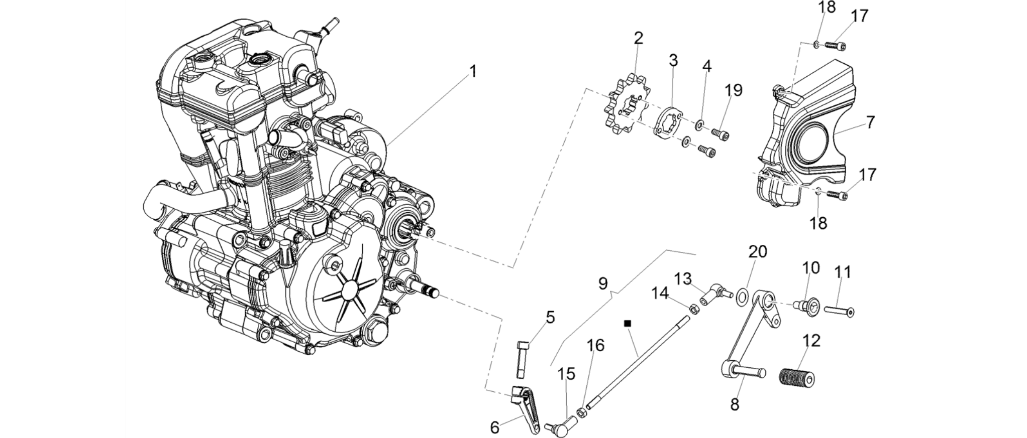 Engine-Completing part-Lever