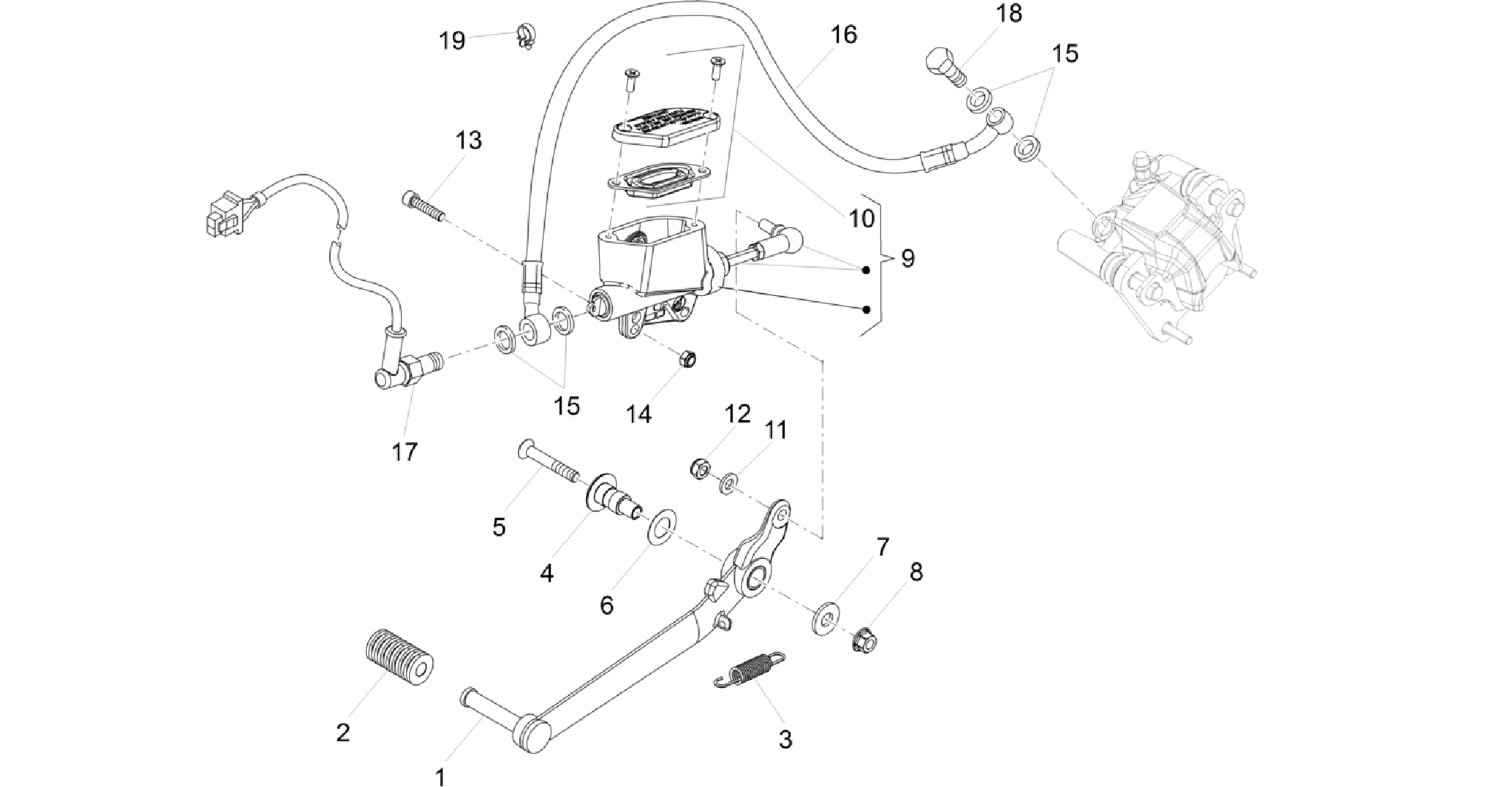 Rear master cylinder