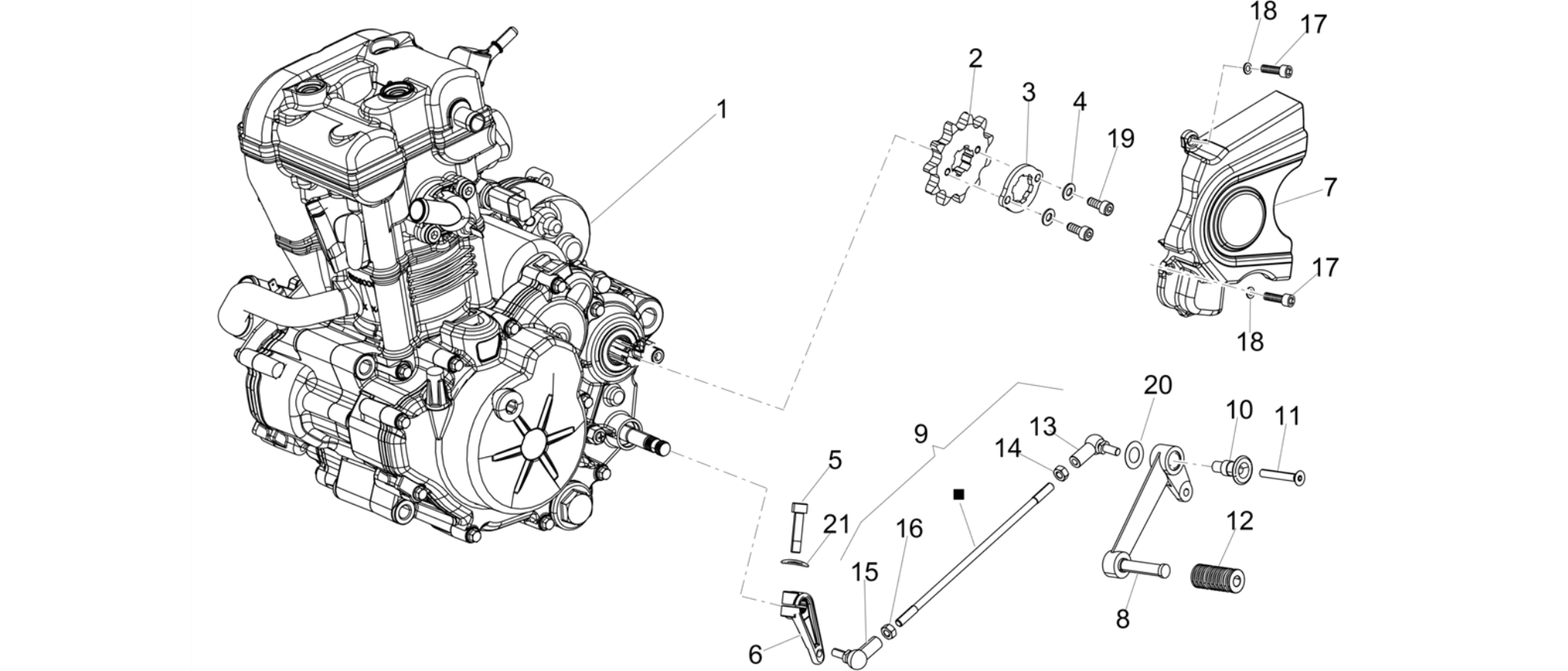 Engine-Completing part-Lever