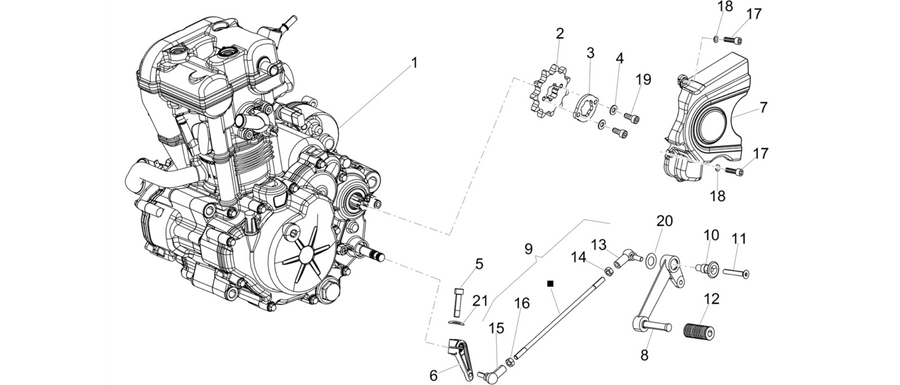 Engine-Completing part-Lever