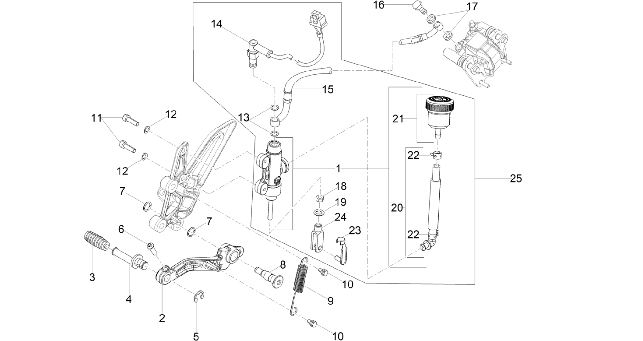 Rear master cylinder