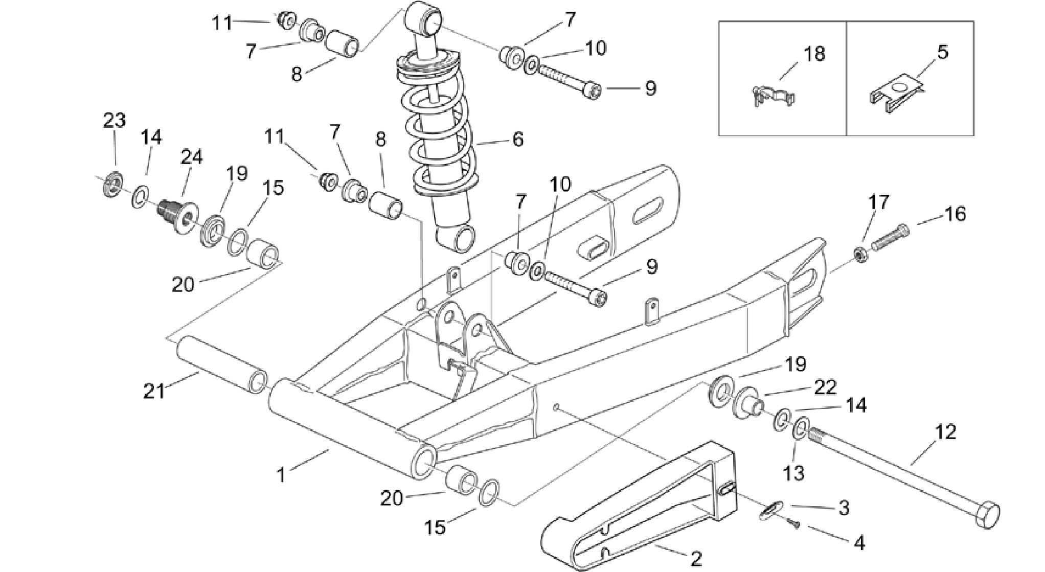 Swing arm - Shock absorber