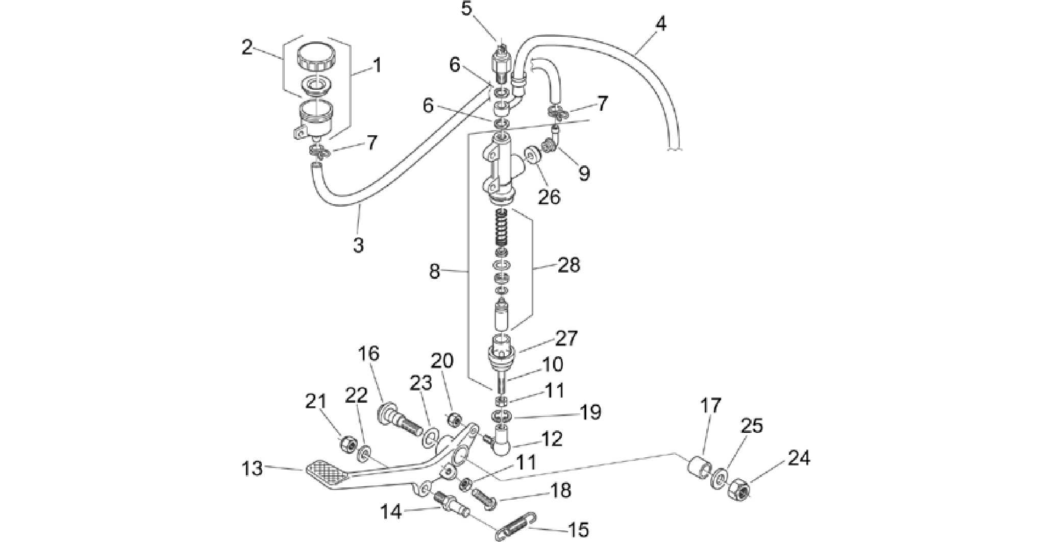 Rear master cylinder
