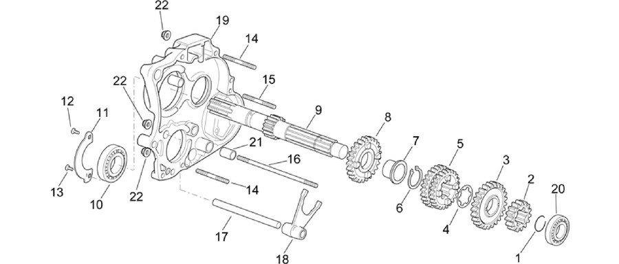 Primary gear shaft