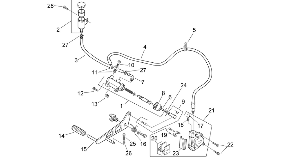 Rear master cylinder