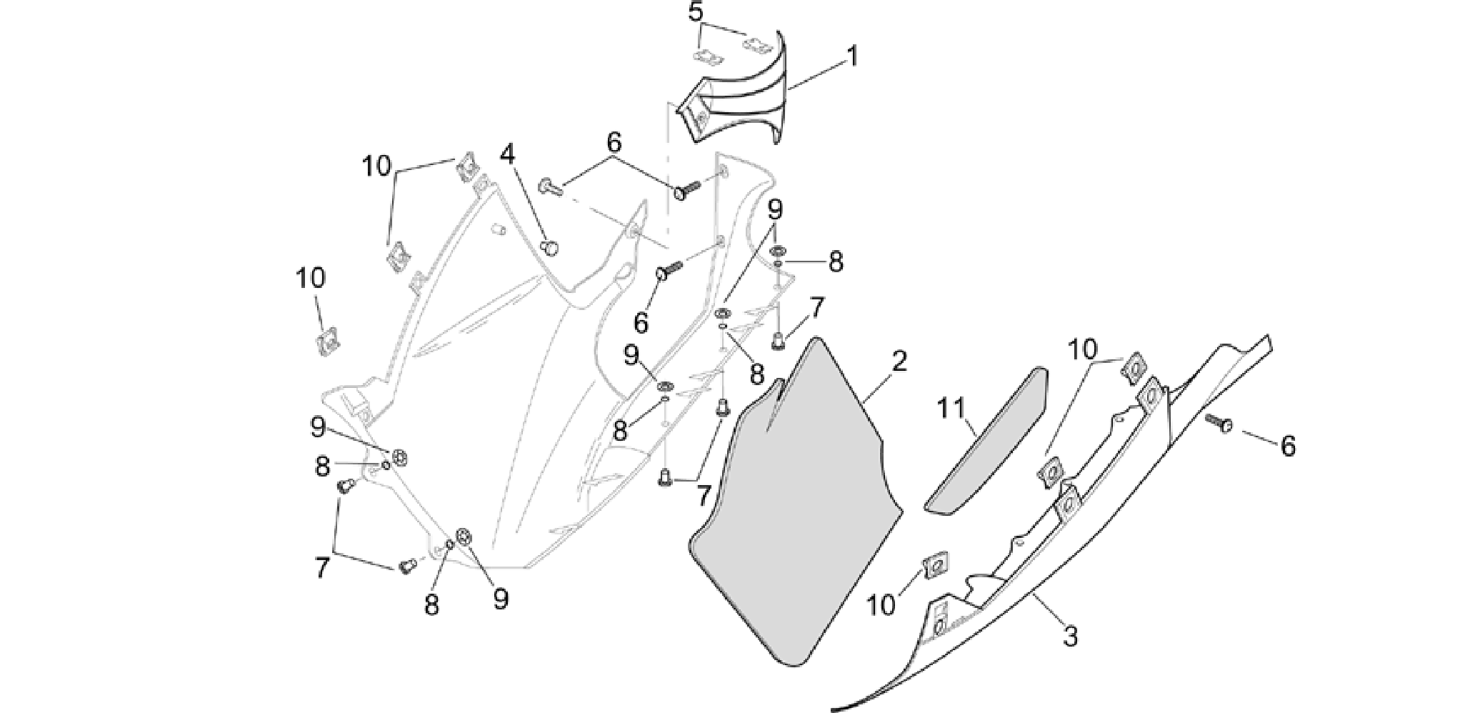 Central body - LH fairings