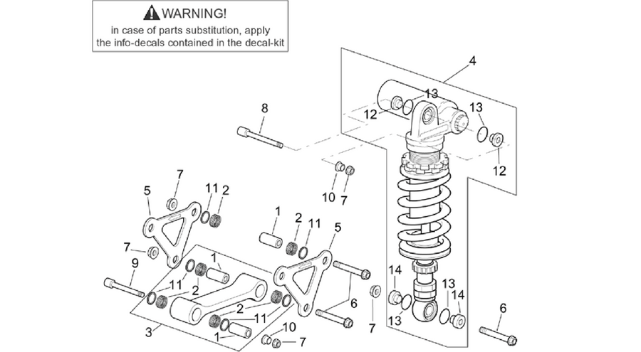 Connecting rod - rear shock abs.