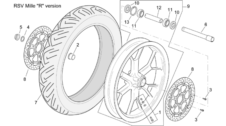 Front wheel RSV Mille "R" Version
