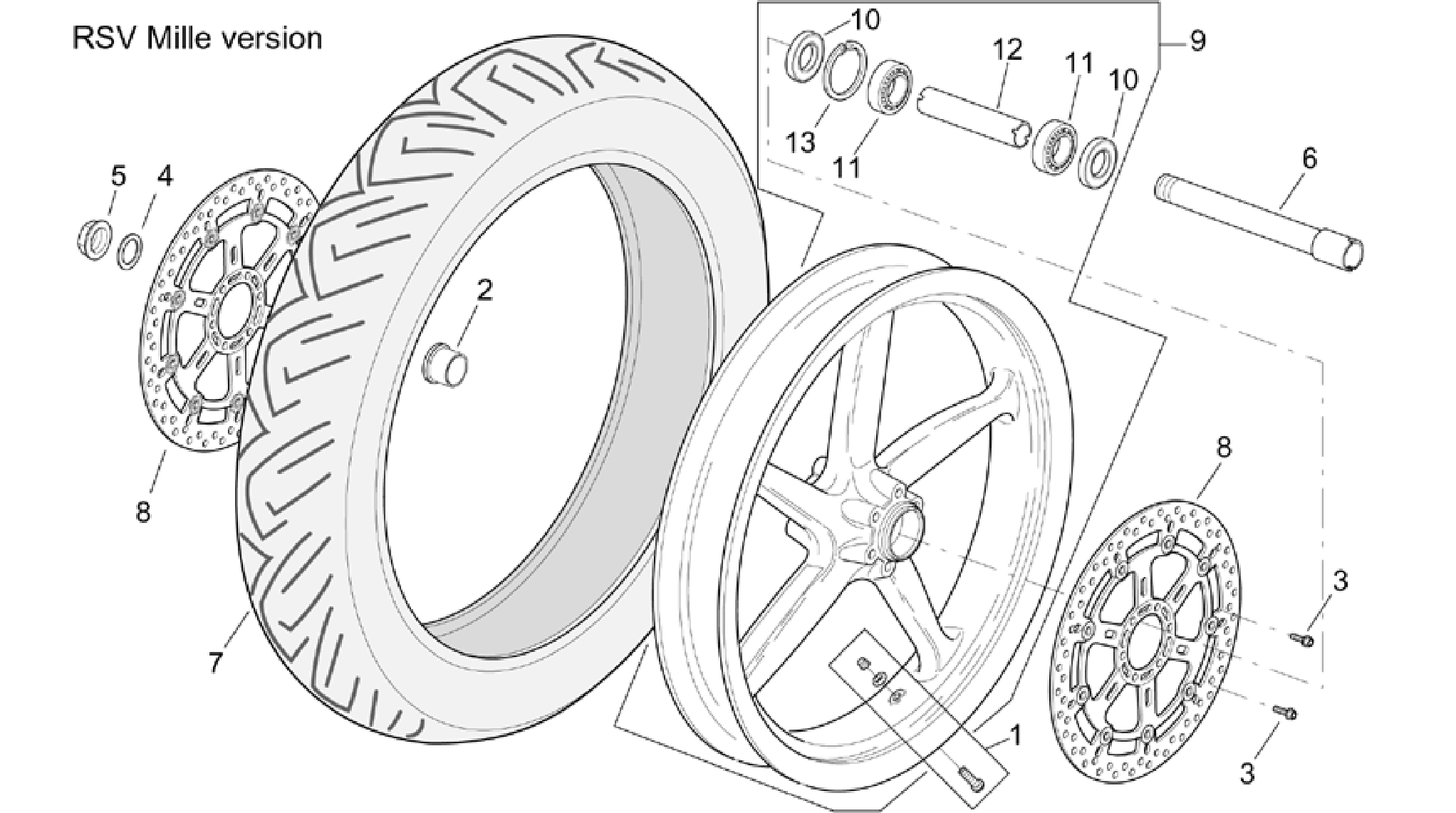 Front wheel RSV Mille Version
