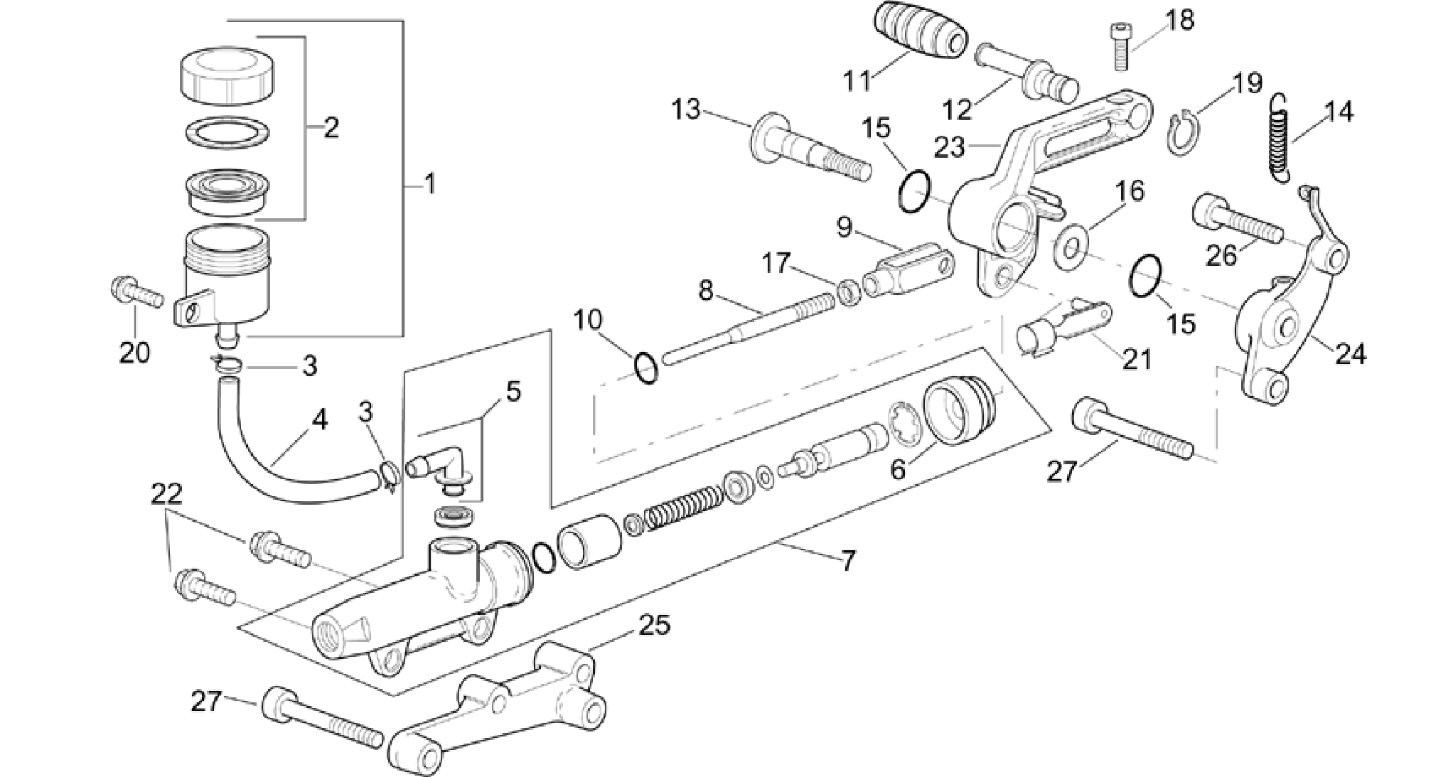Rear master cylinder