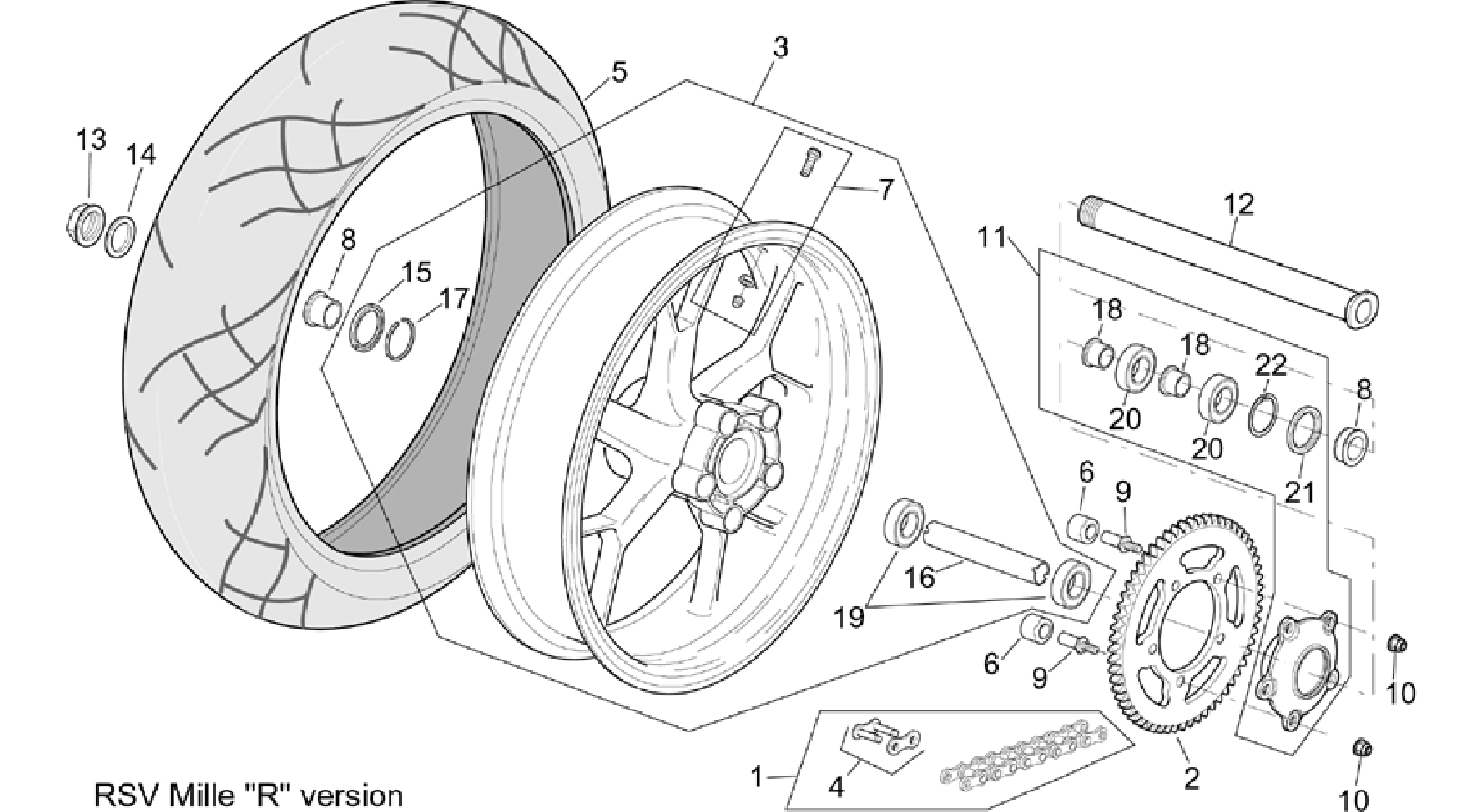 Rear wheel RSV Mille "R" Version