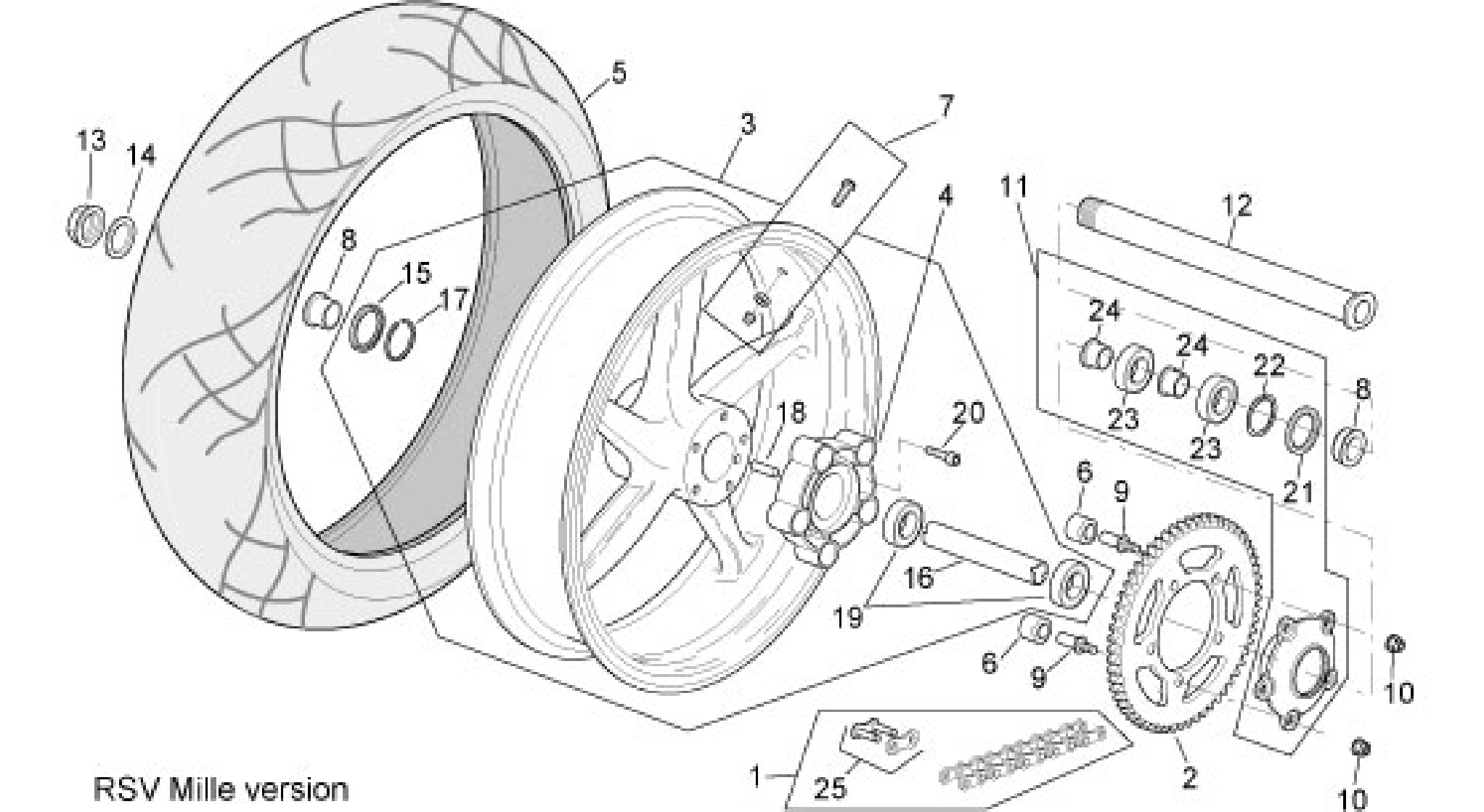 Rear wheel RSV Mille Version